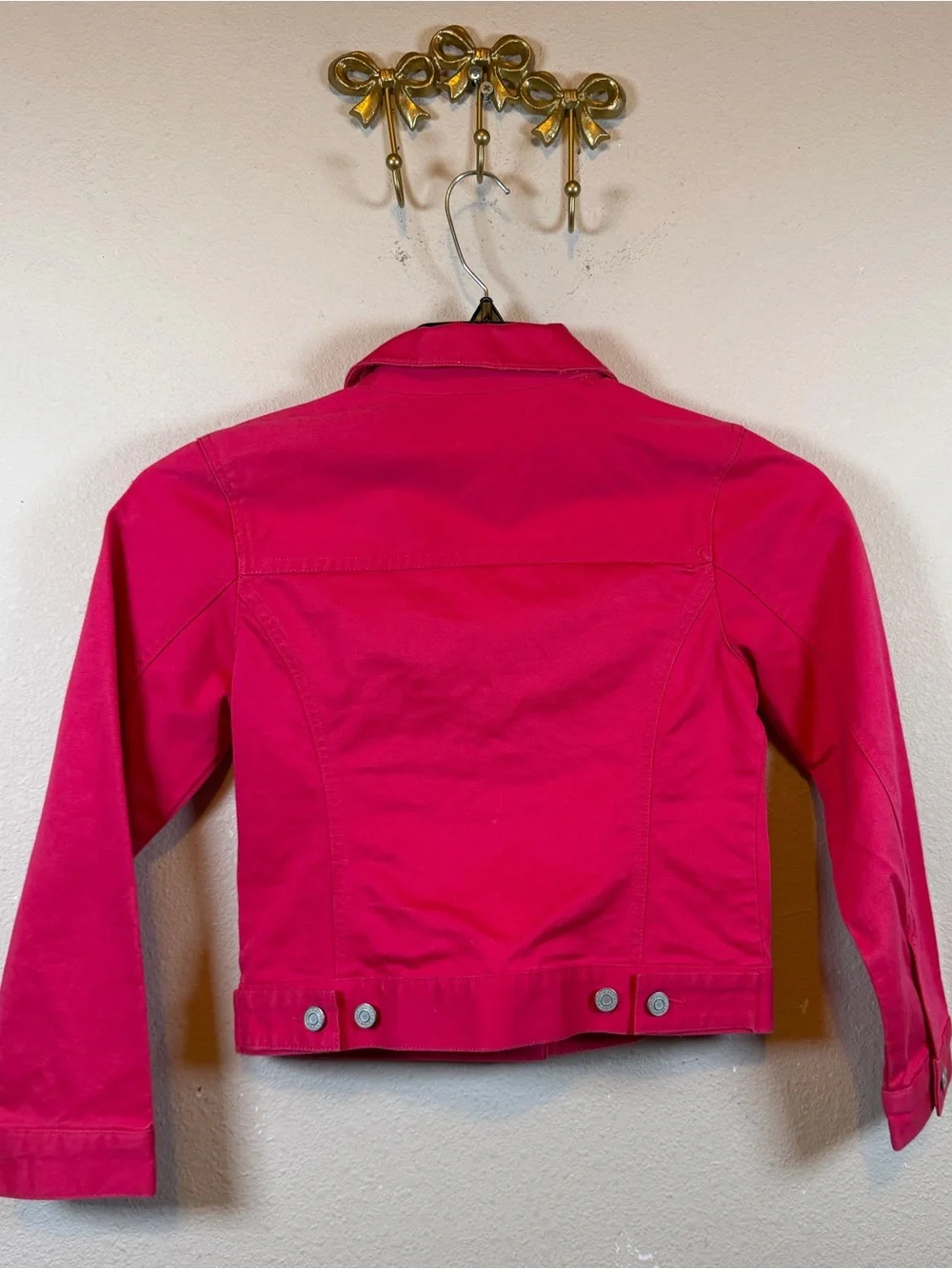 GAP Kids Bright Red Denim Jacket 100% Cotton.  Size M